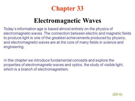 Electromagnetic Waves