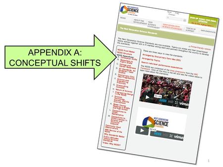 1 APPENDIX A: CONCEPTUAL SHIFTS. Looking Deeper: Appendix A Let’s regroup and move around!