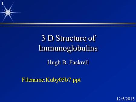 3 D Structure of Immunoglobulins