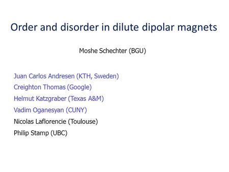 Order and disorder in dilute dipolar magnets