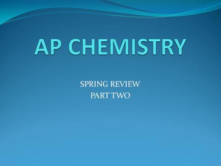 SPRING REVIEW PART TWO. PRECIPITATION REACTIONS Chapter 19 Copyright © 1999 by Harcourt Brace & Company All rights reserved. Requests for permission to.