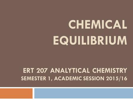 OVERVIEW THE CHEMICAL COMPOSITION OF AQUEOUS SOLUTIONS