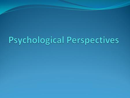 Psychological Perspectives