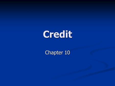 Credit Chapter 10.