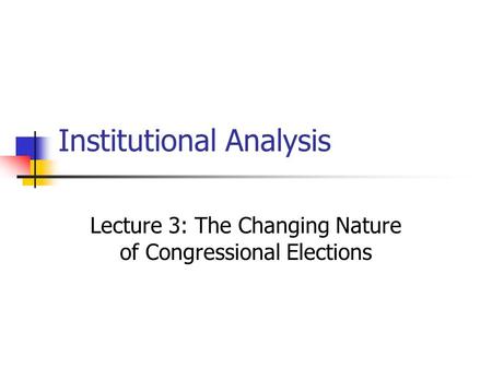 Institutional Analysis