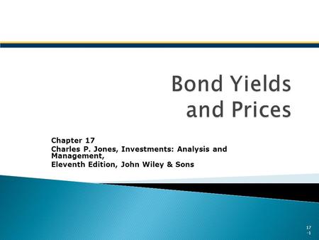 Bond Yields and Prices Chapter 17