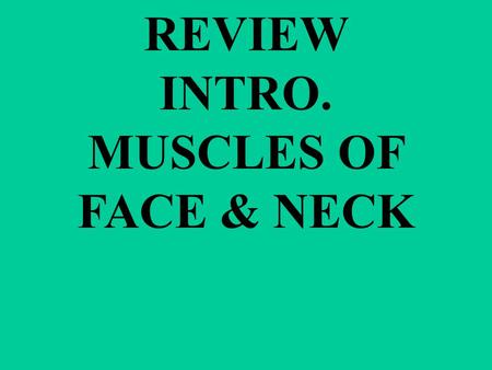 REVIEW INTRO. MUSCLES OF FACE & NECK. Rectus fibers Under splenius Oblique fibers.