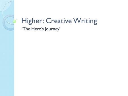 Higher: Creative Writing