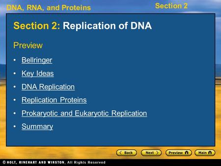 Section 2: Replication of DNA