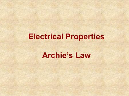 Electrical Properties