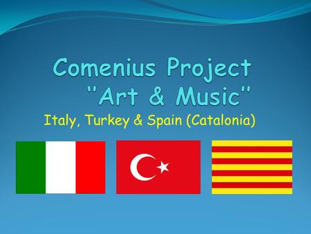 Italy, Turkey & Spain (Catalonia). Comenius aims are to: Improve and increase the mobility of pupils and educational staff across the EU Improve our English.