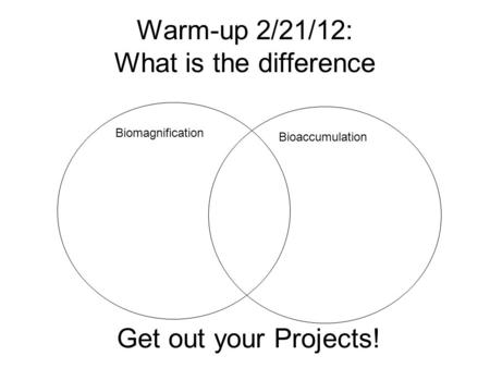 Warm-up 2/21/12: What is the difference