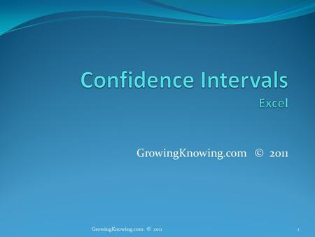 GrowingKnowing.com © 2011 1. Estimates We are often asked to predict the future! When will you complete your team project? When will you make your first.