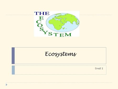 Ecosystems Unit 1. Biome: a large area where plants an d animals live together. Tundra: cool summers and very cold winters.Scarce precipitation. You can.