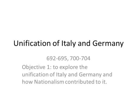 Unification of Italy and Germany