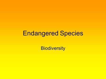 Endangered Species Biodiversity.