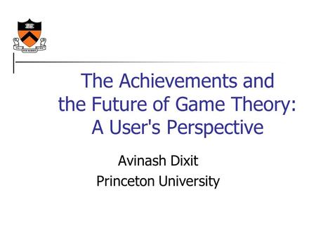 The Achievements and the Future of Game Theory: A User's Perspective