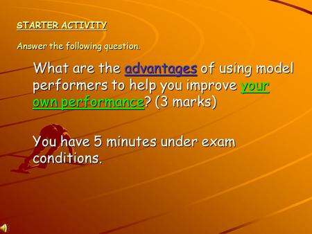 STARTER ACTIVITY Answer the following question.