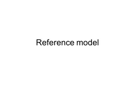 Reference model. Goal: 2 message exchange between application processes.