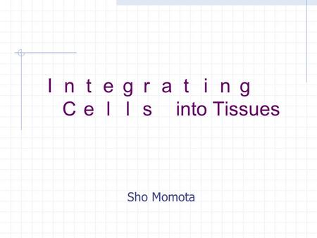 Ｉｎｔｅｇｒａｔｉｎｇ Ｃｅｌｌｓ into Tissues