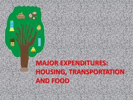 MAJOR EXPENDITURES: HOUSING, TRANSPORTATION AND FOOD.