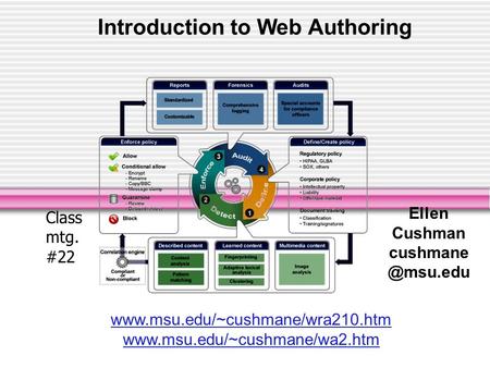 Introduction to Web Authoring Ellen Cushman   Class mtg. #22.