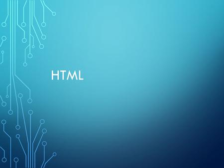 HTML. Hyper Text Markup Language Markup your text document The markup is the tag Hyper text means you can jump from place to place.