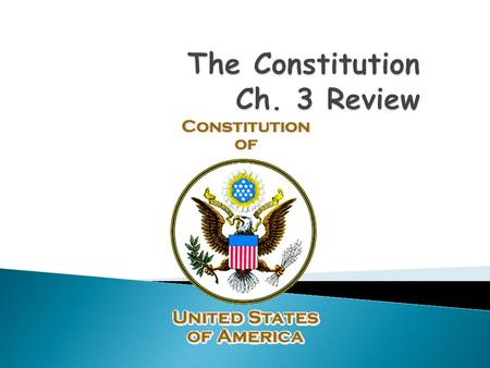  The Const. is a statement of Limited Government  Govt. can only do those things that the Const. allows.  The result is a “Limited” Government.