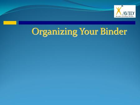 Organizing Your Binder