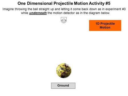 One Dimensional Projectile Motion Activity #5 Imagine throwing the ball straight up and letting it come back down as in experiment #3 while underneath.