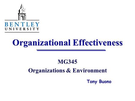 Organizational Effectiveness