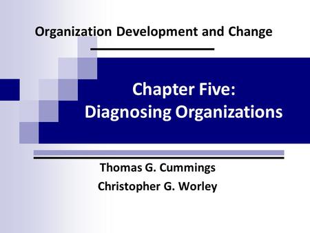 Organization Development and Change Thomas G. Cummings Christopher G. Worley Chapter Five: Diagnosing Organizations.