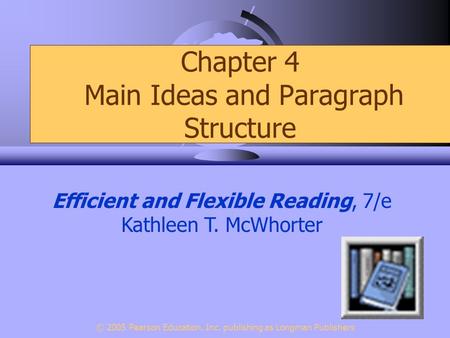 Chapter 4 Main Ideas and Paragraph Structure