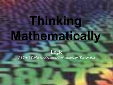 Thinking Mathematically