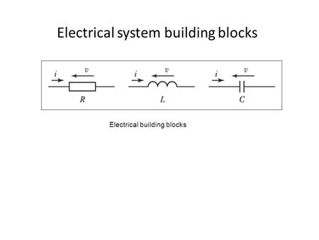 Electrical building blocks Electrical system building blocks.