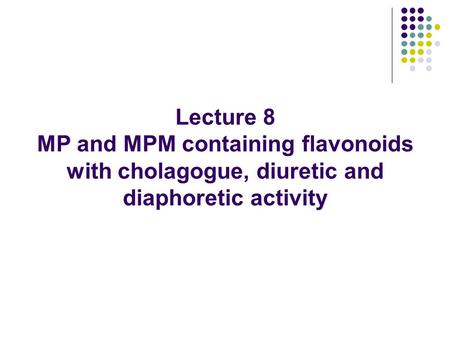 MP and MRM containing flavonoids with diuretic activity