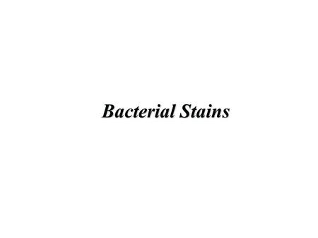 Bacterial Stains Mohammed Laqqan Overview In our laboratory, bacterial morphology (form and structure) may be examined in two ways: 1.by observing living.