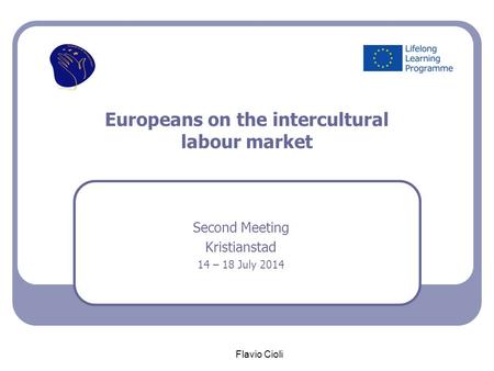 Europeans on the intercultural labour market Second Meeting Kristianstad 14 – 18 July 2014 Flavio Cioli.