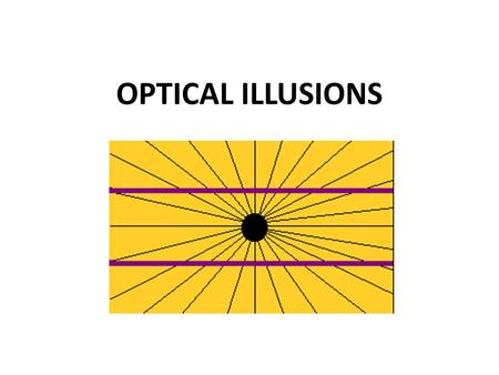 OPTICAL ILLUSIONS. Optical Illusions An optical illusion (also called a visual illusion) is any image perceived by your eyesight to be visually deceptive.