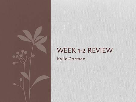 Kylie Gorman WEEK 1-2 REVIEW. CONVERTING AN IMAGE FROM RGB TO HSV AND DISPLAY CHANNELS.