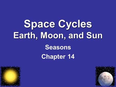 Space Cycles Earth, Moon, and Sun Seasons Chapter 14.