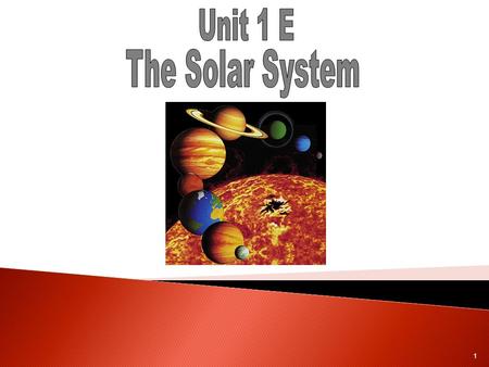 Unit 1 E The Solar System.