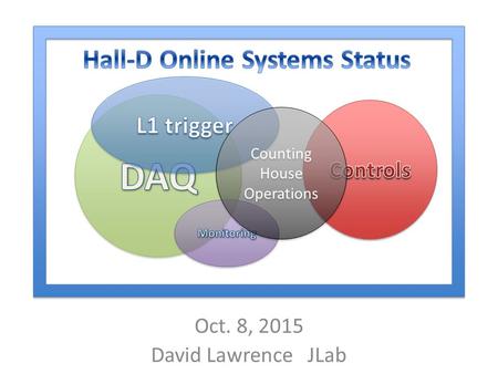 Oct. 8, 2015 David Lawrence JLab Counting House Operations.