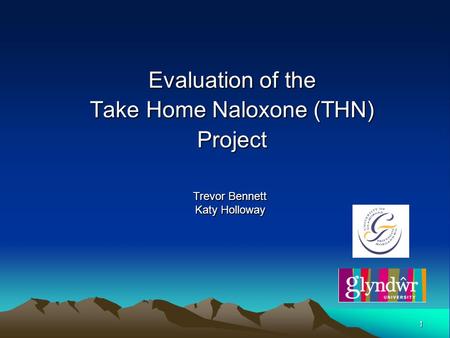 1 Evaluation of the Take Home Naloxone (THN) Project Trevor Bennett Katy Holloway.