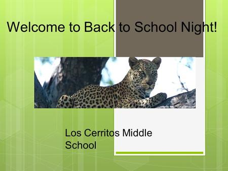 Welcome to Back to School Night!