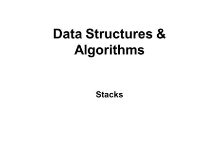 Data Structures & Algorithms