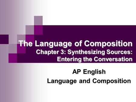 AP English Language and Composition