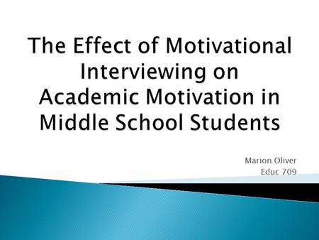 Marion Oliver Educ 709.  It is of incredible importance to students’ connection to school, as well as their ability and desire to stay in school (McNeely.