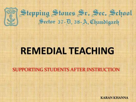 SUPPORTING STUDENTS AFTER INSTRUCTION KARAN KHANNA.