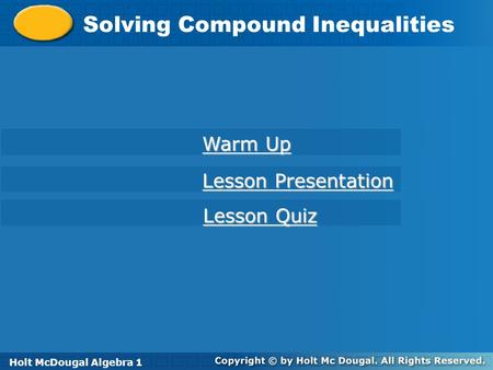 Solving Compound Inequalities